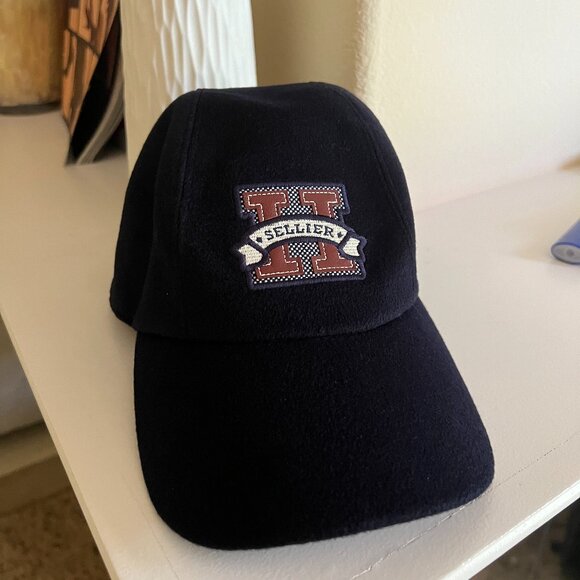 authentic Hermes Davis H Sellier cap in Noir Black size 58
